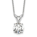 14k White Gold 3/4 carat Certified Lab Grown Diamond VS/SI+ G+ Round Complete Four Prong 18 inch Solitaire Pendant Necklace, 0.75 ct, 18 x 7.3 mm