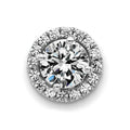 14k White Gold Round Halo D E F Pure Light Moissanite Chain Slide, 1.21 ct, 10.4 x 10.4 mm