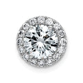 14k White Gold Round Halo G H I True Light Moissanite Chain Slide, 1.77 ct, 11.2 x 11.2 mm