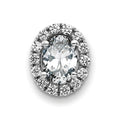14kw Oval and Round Halo D E F Pure Light Moissanite Chain Slide, 1.05 ct, 10.4 x 8.5 mm