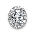14kw Oval and Round Halo G H I True Light Moissanite Chain Slide, 1.61 ct, 11.9 x 9.9 mm