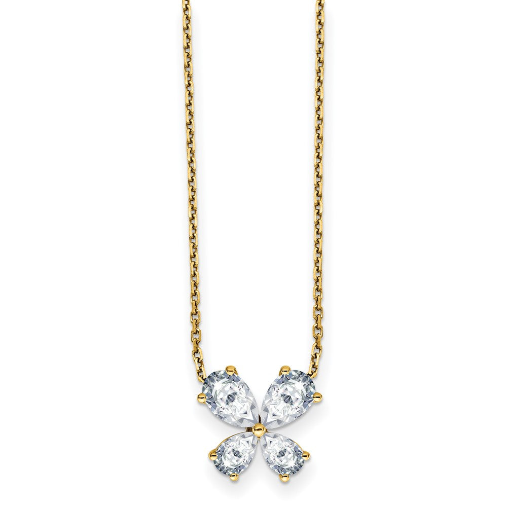 14K Butterfly Pendant G H I True Light Moissanite, 1.18 ct, 18 x 11.5 mm