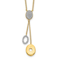 14k Polished 1/10 Diamond Circle Dangles 18 inch Y-Necklace, 0.1 ct, 18 x 8 mm