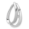 14k White Gold Complete 1/20 carat Diamond Double Teardrop Chain Slide, 0.04 ct