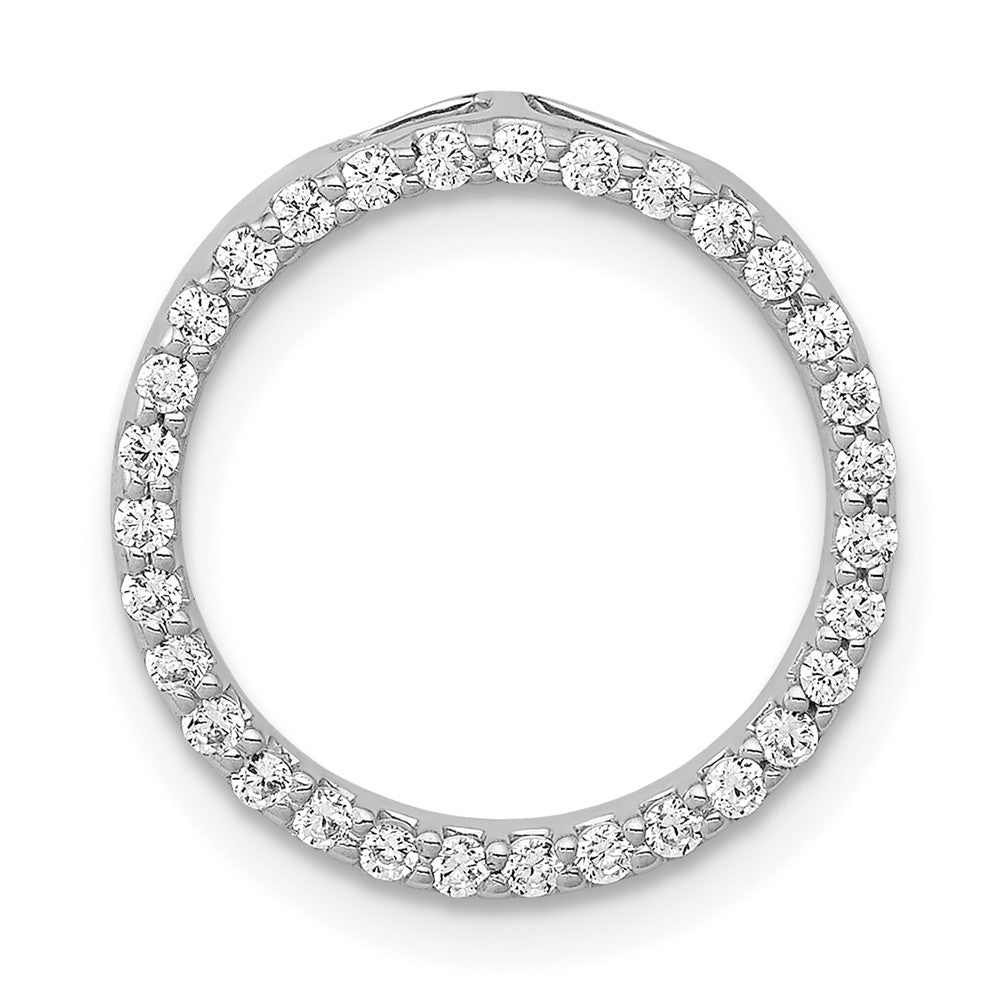 14k White Gold 1/4 carat Diamond Circle Chain Slide, 0.248 ct, 15.4 x 15.4 mm