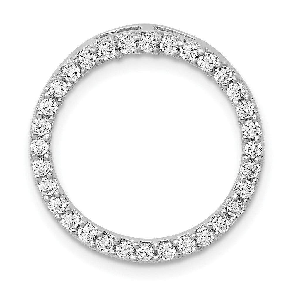 14k White Gold 1/2 carat Diamond Circle Chain Slide, 0.48 ct, 19.3 x 18.85 mm