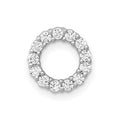 14k White Gold 1/4 carat Diamond Circle Chain Slide, 0.26 ct, 14.8 x 14.8 mm