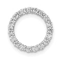 14k White Gold 3/8 carat Diamond Circle Chain Slide, 0.38 ct, 15 x 15 mm