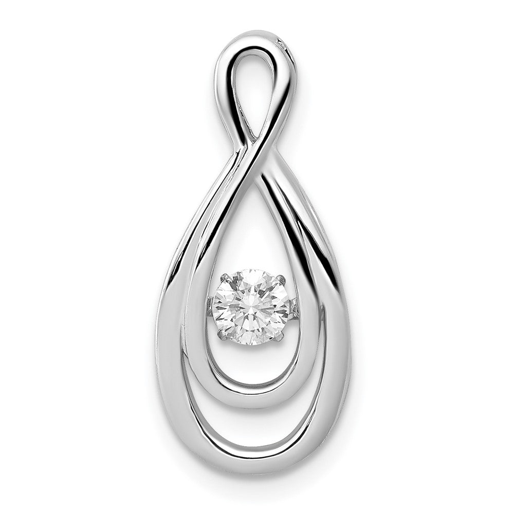 14k White Gold 1/4 carat Moving Diamond Infinity Slide Fits up to 2mm Regular/3mm Fancy or Reversible Omega, 0.25 ct, 22 x 9.4 mm