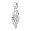 14k White Gold 1/20 carat Diamond Fancy Chain Slide, 0.04 ct