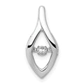 14k White Gold 1/10 carat Moving Diamond Slide Fits up to 2mm Regular/3mm Fancy or Reversible Omega, 0.1 ct