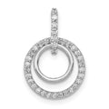 14k White Gold 1/4 carat Diamond Double Circle Dangle Pendant, 0.244 ct, 18.55 x 12.65 mm
