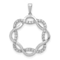 14k White Gold 1/5 carat Diamond Twisted Pendant, 0.216 ct, 24.85 x 18.6 mm