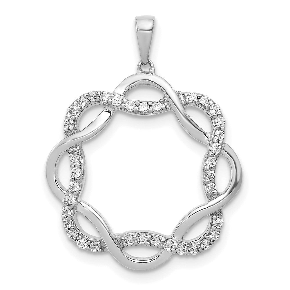 14k White Gold 1/5 carat Diamond Twisted Pendant, 0.216 ct, 24.85 x 18.6 mm