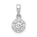 14k White Gold 1/4 carat Diamond Round Halo Pendant, 0.26 ct