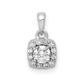 14k White Gold 1/3 carat Lab Grown Diamond VS/SI+ G+ Complete Halo Pendant, 0.296 ct, 11.65 x 5.85 mm