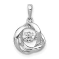14k White Gold 1/4 carat Lab Grown Diamond VS/SI+ G+ Complete Vibrant Intertwined Circles Pendant, 0.25 ct, 17.85 x 10.75 mm