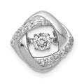 14k White Gold 1/4 carat Vibrant Moving Diamond Intertwined Squares Chain Slide, 0.27 ct