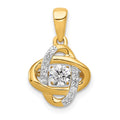 14k Polished 1/3 carat Vibrant Moving Diamond Fancy Knot Pendant, 0.322 ct, 18.8 x 11.3 mm