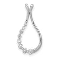14k White Gold 1/6 carat Lab Grown Diamond VS/SI+ G+ Teardrop Chain Slide Pendant, 0.17 ct, 21.6 x 10.6 mm