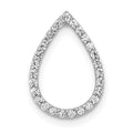 14k White Gold 1/5 carat Diamond Teardrop Chain Slide, 0.22 ct, 14.7 x 10.25 mm