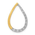 14k Polished 1/10 carat Diamond Teardrop Chain Slide, 0.096 ct