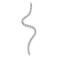14k White Gold Fancy 1/6 carat Diamond Curved Line Chain Slide, 0.15 ct