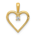 14k .03 carat AA Diamond Heart Pendant, 0.028 ct, 16.2 x 12.5 mm