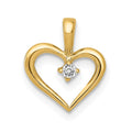 14k .02 carat AA Diamond Heart Pendant, 0.02 ct, 12.5 x 10 mm