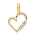14k 1/20 carat AA Diamond Heart Pendant, 0.051 ct, 16 x 10.5 mm