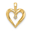 14k .01 carat AA Diamond Heart Pendant, 0.01 ct, 15 x 11 mm