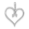 14k White Gold .02 carat AA Diamond Heart Pendant, 0.024 ct, 21.5 x 16 mm