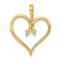 14k .02 carat AA Diamond Heart Pendant, 0.024 ct, 21.5 x 16 mm