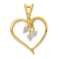 14k 1/20 carat Diamond Heart Pendant, 0.05 ct, 21 x 15 mm