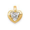 14k 1/4 carat Lab Grown Diamond VS/SI+ G+ Complete Vibrant Heart Pendant, 0.25 ct, 9.85 x 7.75 mm