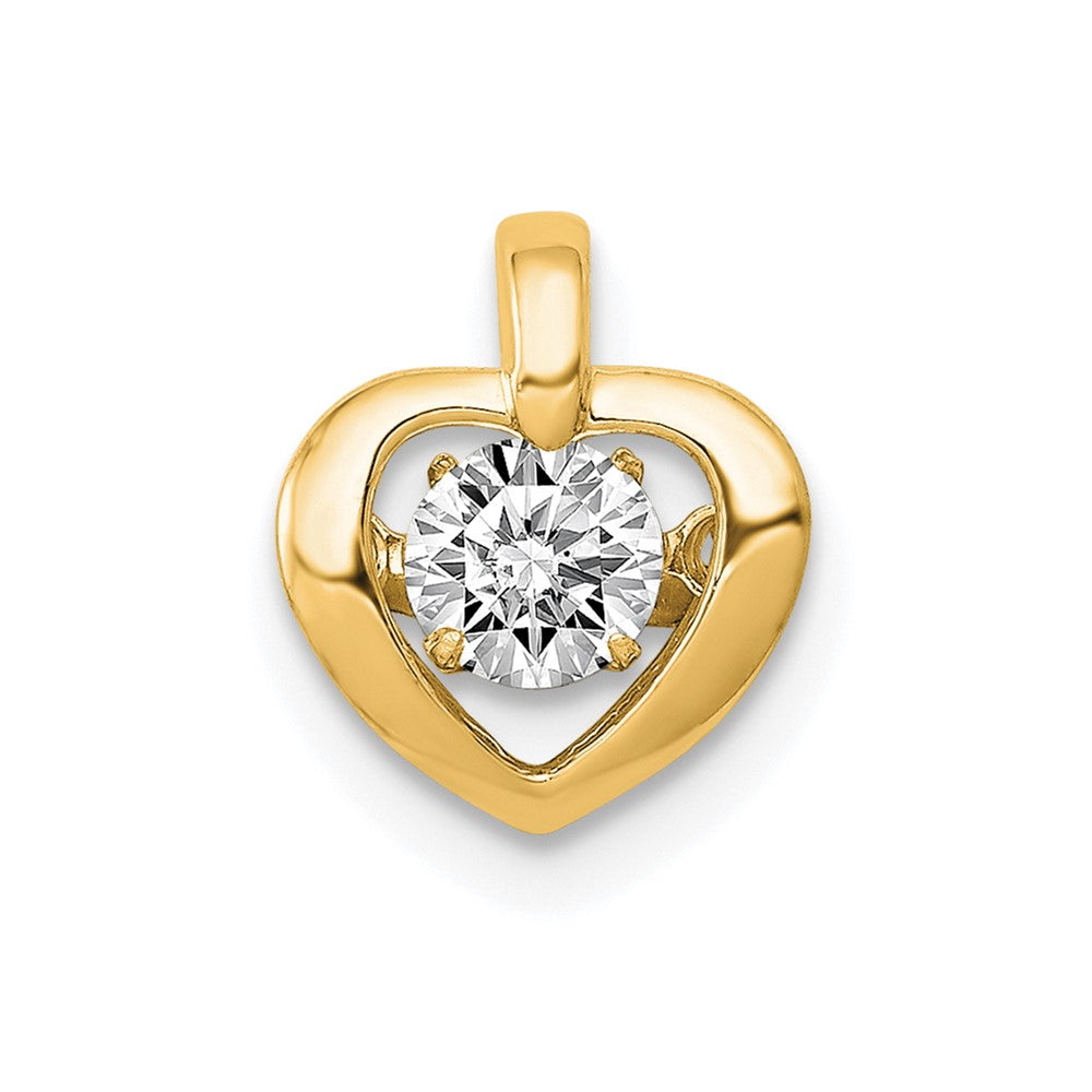14k 1/4 carat Lab Grown Diamond VS/SI+ G+ Complete Vibrant Heart Pendant, 0.25 ct, 9.85 x 7.75 mm