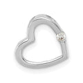 14k White Gold AA Diamond Heart Chain Slide, 0.02 ct, 10 x 10 mm