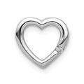 14k White Gold .01 carat Diamond Heart Chain Slide, 0.01 ct, 10 x 10 mm