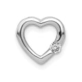 14k White Gold 1/20 carat Diamond Heart Chain Slide, 0.05 ct, 9 x 9 mm