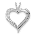 14k White Gold 1/20 carat Diamond Fancy Heart Pendant, 0.06 ct, 22.5 x 17 mm