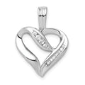 14k White Gold 1/8 carat Diamond Heart Pendant, 0.116 ct, 22.5 x 17 mm