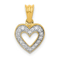 14k 1/10 carat Diamond Heart Pendant, 0.101 ct, 18 x 11.35 mm