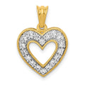 14k 1/4 carat Diamond Heart Pendant, 0.249 ct, 20.9 x 15 mm
