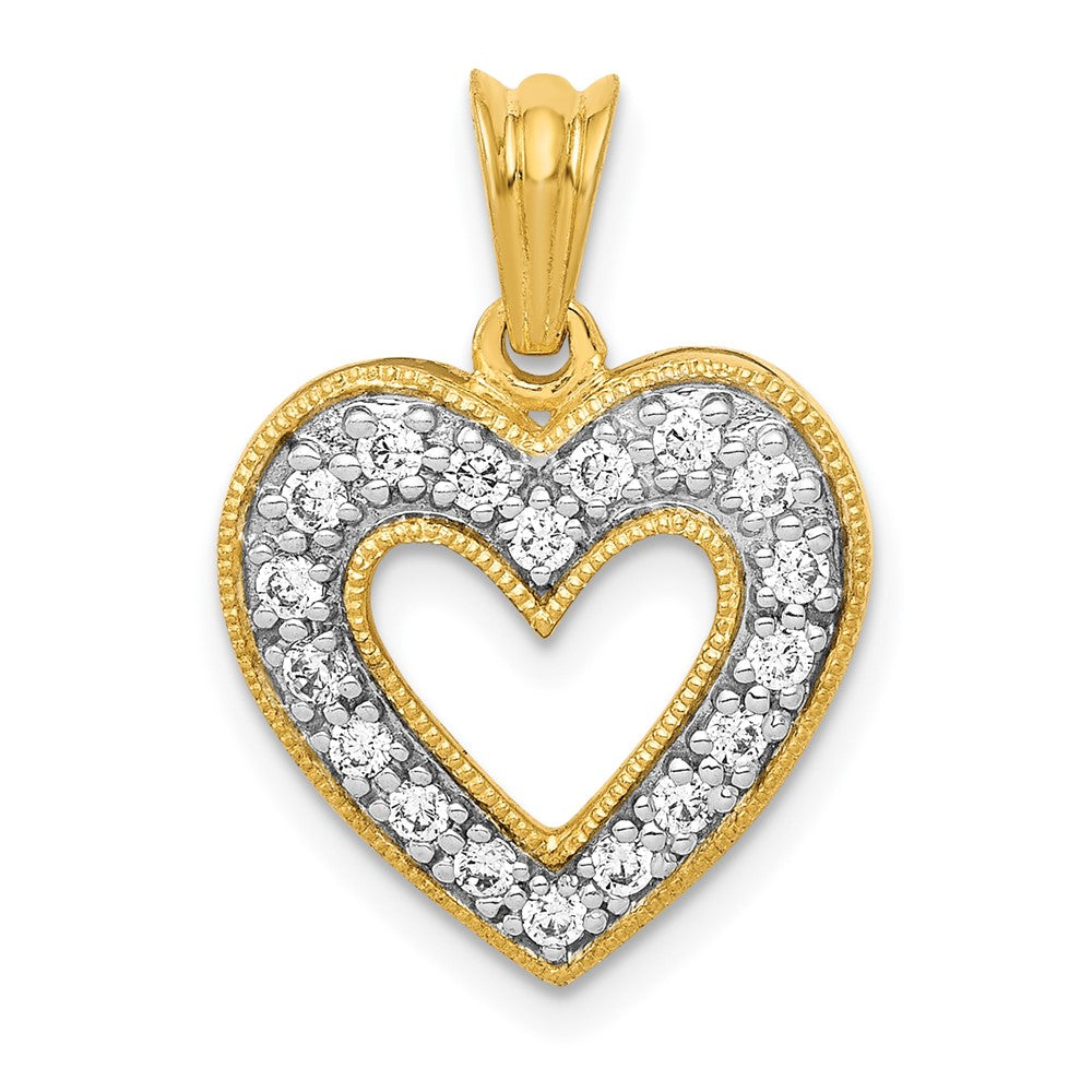 14k 1/4 carat Lab Grown Diamond VS/SI+ G+ Complete Heart Pendant, 0.249 ct, 20.9 x 15 mm