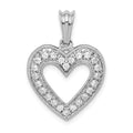 14k White Gold 1/3 carat Diamond Heart Pendant, 0.342 ct, 24.9 x 17.35 mm