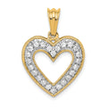 14k 1/3 carat Diamond Heart Pendant, 0.342 ct, 24.9 x 17.35 mm