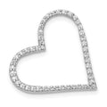 14k White Gold 1/6 carat Diamond Heart Chain Slide, 0.16 ct, 18 x 20 mm