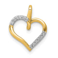14k 1/20 carat Diamond Heart Pendant, 0.044 ct, 13 x 11 mm