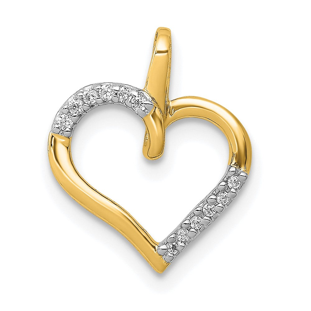 14k 1/20 carat Diamond Heart Pendant, 0.044 ct, 13 x 11 mm