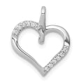 14k White Gold 1/15 carat Diamond Heart Pendant, 0.084 ct, 15 x 13.5 mm